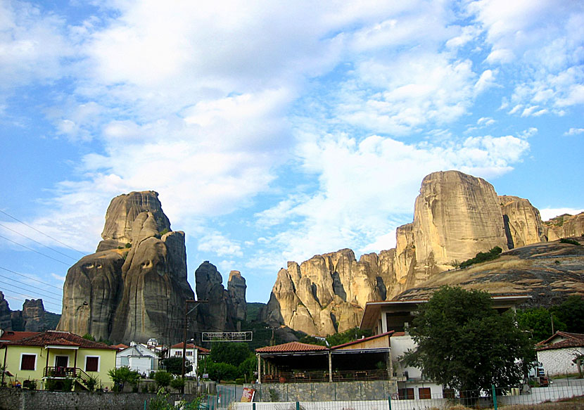 Some of the mountains in Meteora seen from the small village of Kastraki.