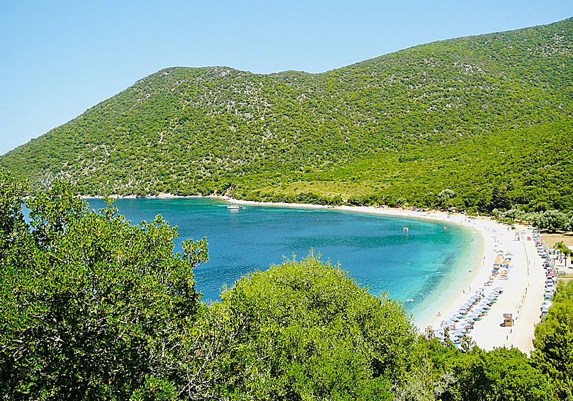 Antisamos beach on Kefalonia where parts of the film Captain Corellis Mandolin were filmed.