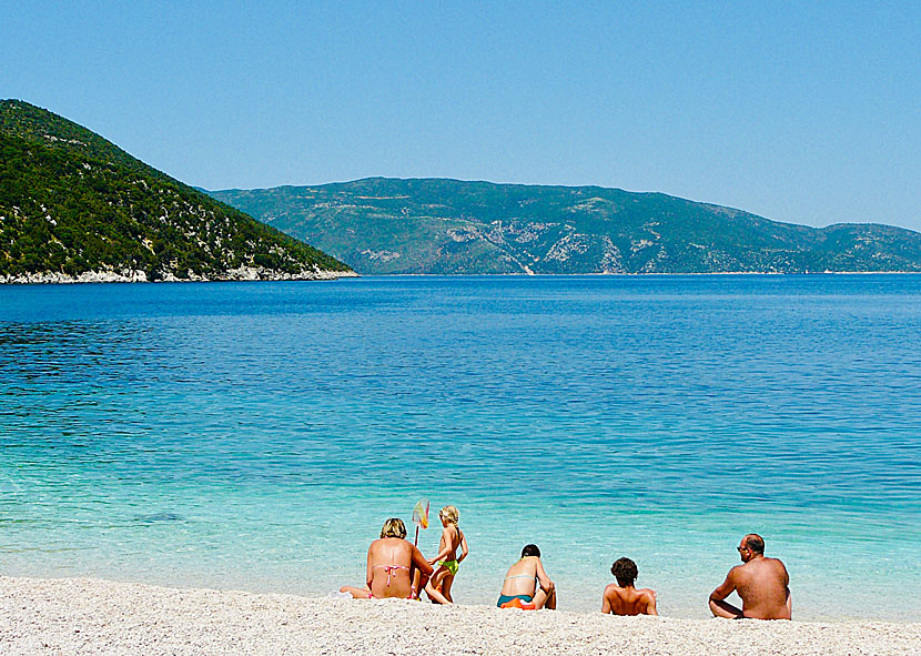 The wonderful crystal clear water at Antisamos beach on the island of Kefalonia.