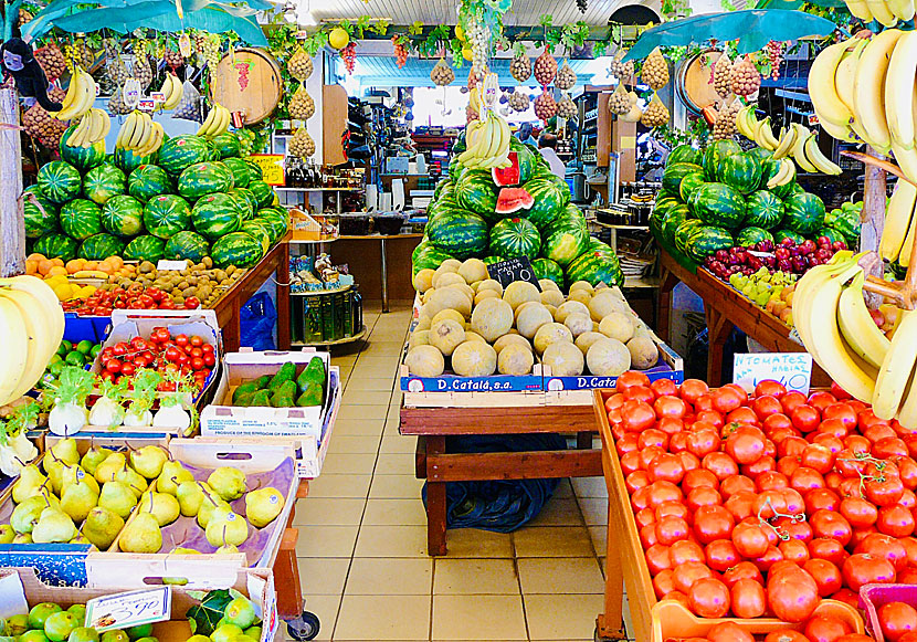 Fish and vegetable market in Argostoli on Kefalonia.