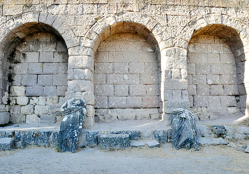 Ancient statues in Asklepion on Kos.