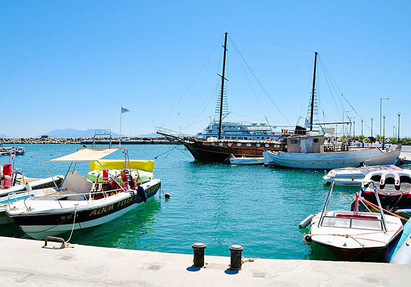 The port of Kardamena from where there are excursion boats to the neighboring island of Nisyros.