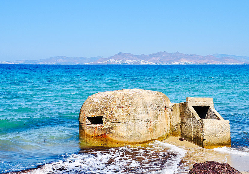 A World War II bunker at Golden beach on Kos overlooking Turkey.