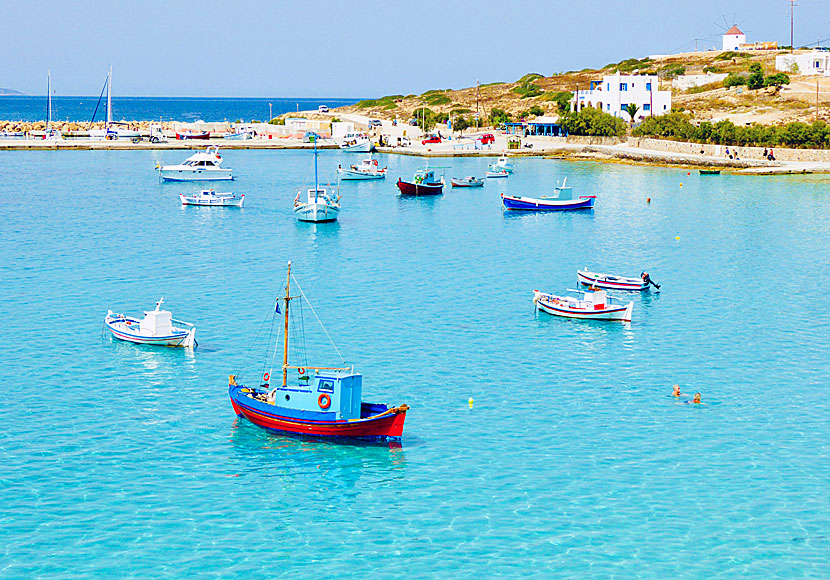 The harbour and port beach at Koufonissi.