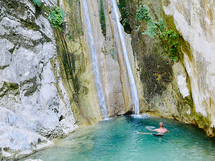 Bathe and swim in the waterfall in Nidri on Lefkada in Greece.