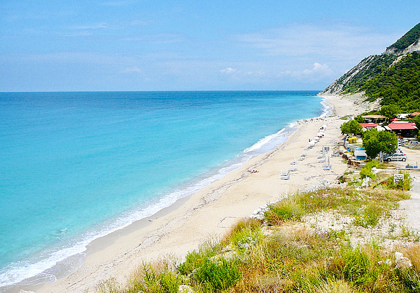 Pefkoulia beach near Agios Nikitas on northwestern Lefkada.
