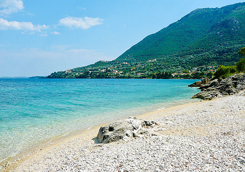 Nikiana beach near Nidri on Lefkada in Greece.