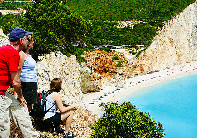 Porto Katsiki beach on Lefkada in Greece.