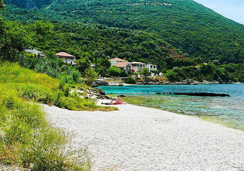 Nice little beaches in Vasiliki on Lefkada.