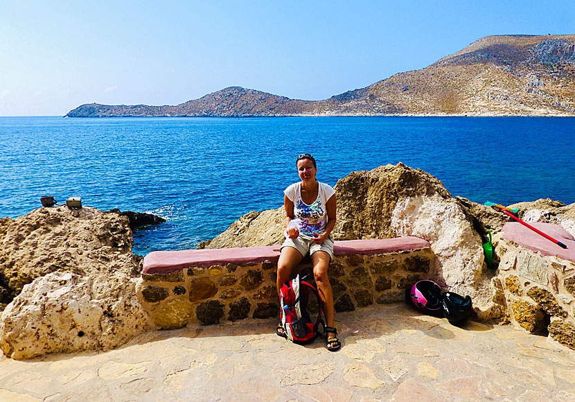 Outside the crab church on the island of Leros there is a bench where you can sit and philosophize about life.
