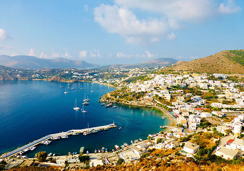 View of Panteli, Spilia and Vromolithos in Leros.