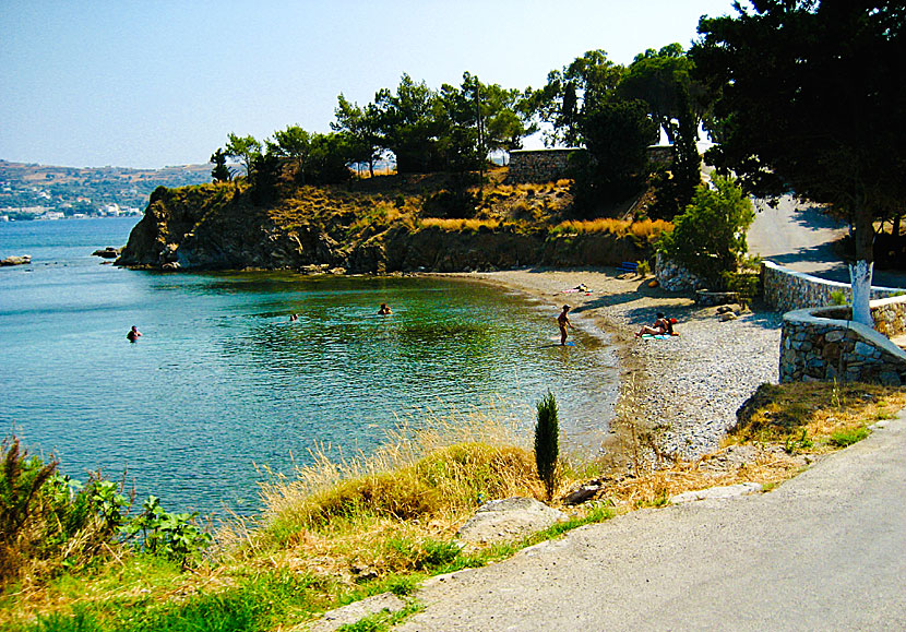 Little Panagies beach lies just before Dio Liskaria on Leros.