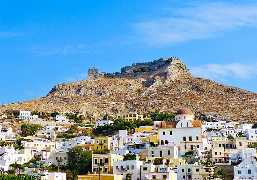 Platanos and Castle of Panteli in Leros.