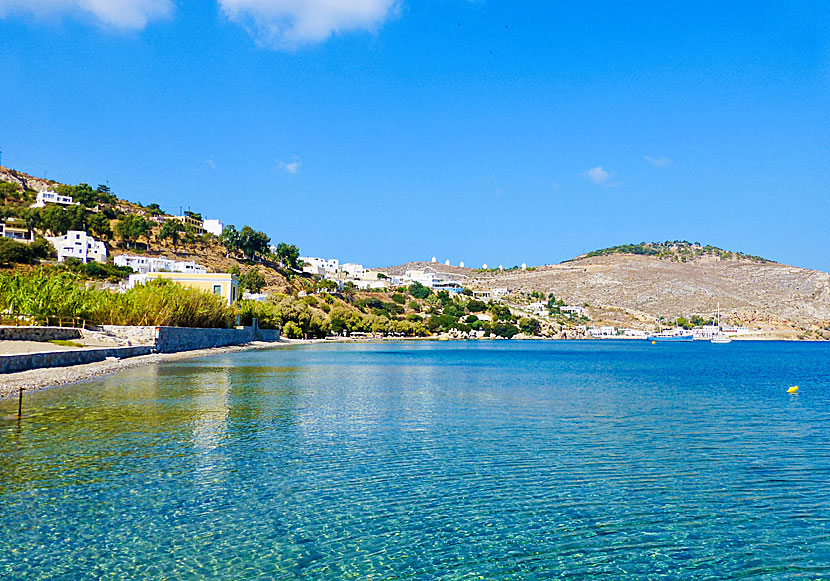 Vromolithos beach on Leros in Greece.