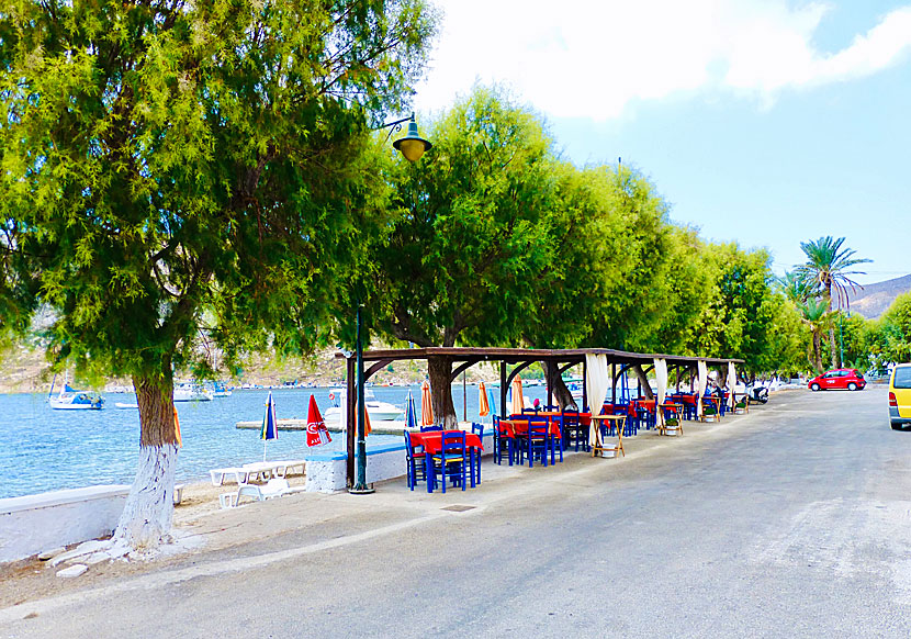Along the beach promenade in Xerokampos are many good restaurants and tavernas.
