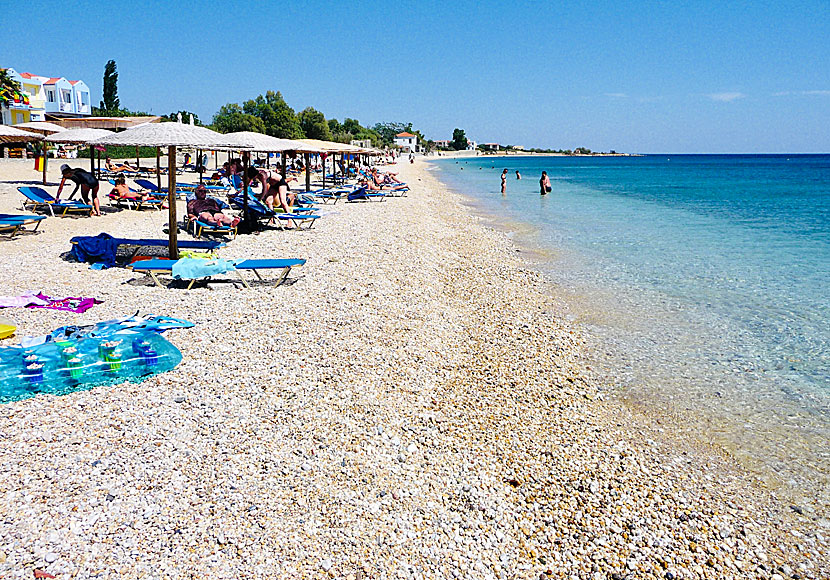 Agios Isidoros beach in Lesvos in Greece.