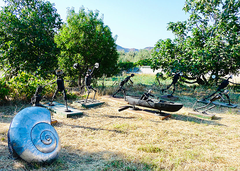 Strange art in a garden between Eressos and Skala Eressos.