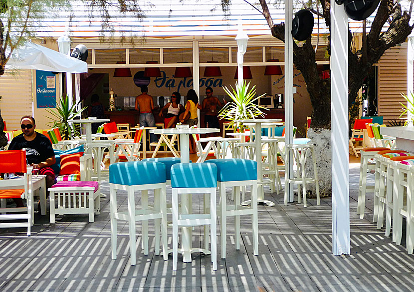 Bars and cafes in Skala Kalloni on Lesbos.