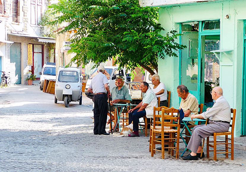 Cozy cafes in Mytilini on Lesbos.