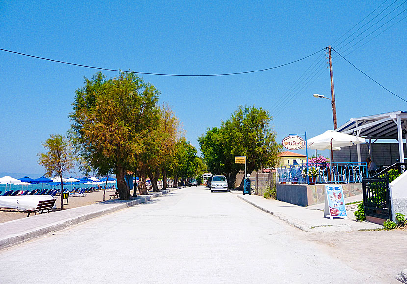 Tavernas, restaurants and hotels in Anaxos on Lesbos.