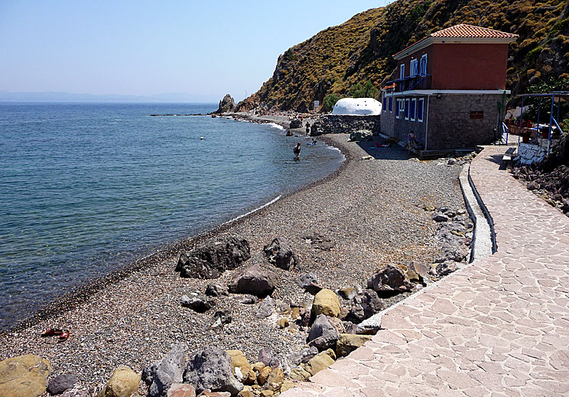 Eftalou beach and the hot springs in Lesvos.