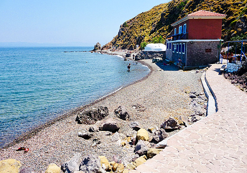 Eftalou beach and the hot springs in Lesvos.