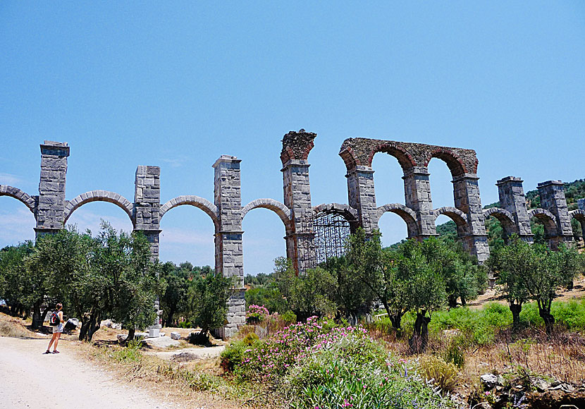 The Roman aqueduct in Moria in Lesvos.