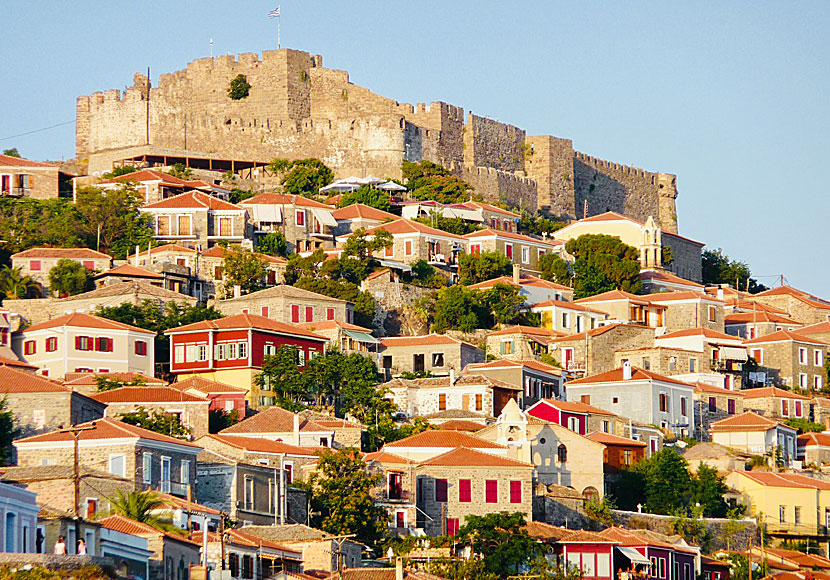 The castle and the old part of Molyvos in Lesvos.