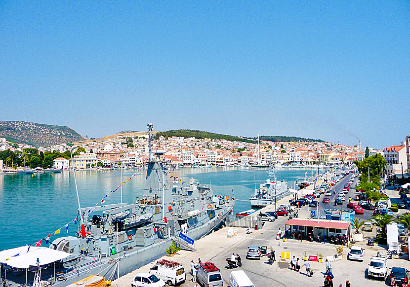 The port of Mytilini is one of the largest in the Greek archipelago.