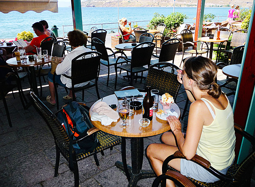 One of several cafes above the beach in Petra.