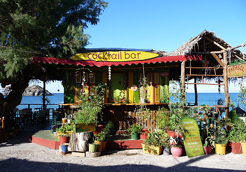Parasol is one of several cool bars along the beach promenade in Skala Eressos, Lesvos.