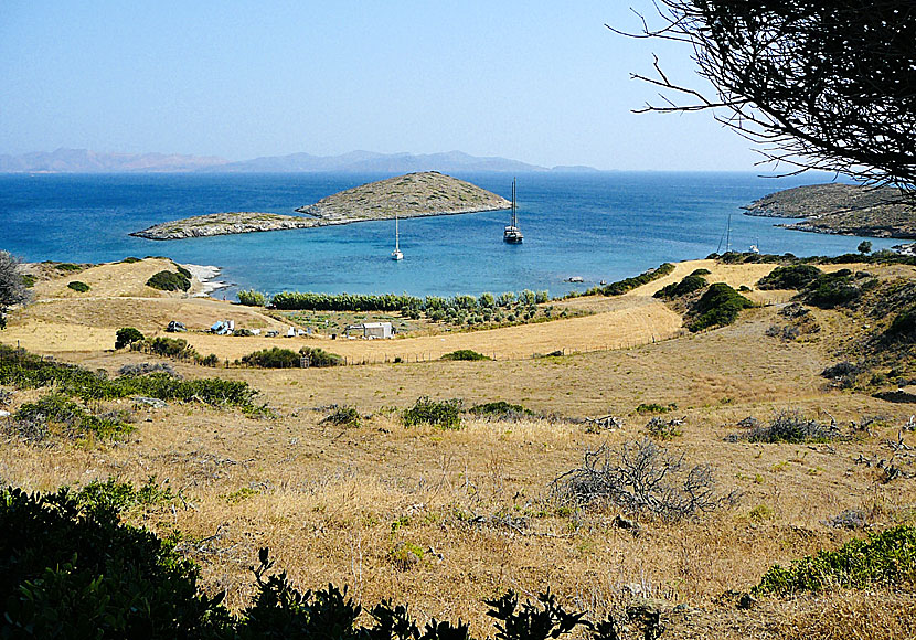 Hiking to beaches on Lipsi island.