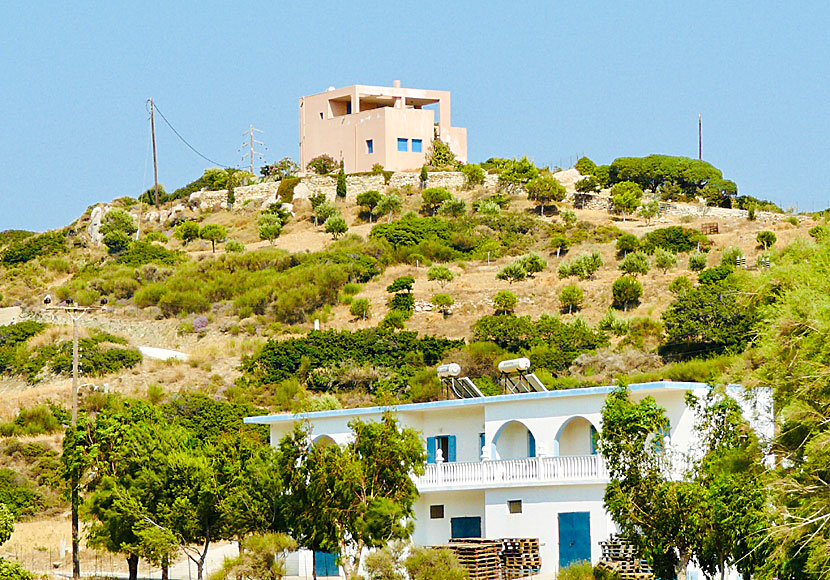 The pink villa in Lipsi that Alexandros Giotopoulos lived in.