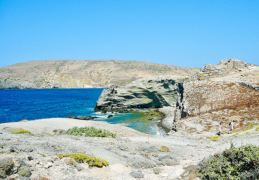 Part of the prehistoric settlement of Filakopi near Papafragas on Milos in Greece. 