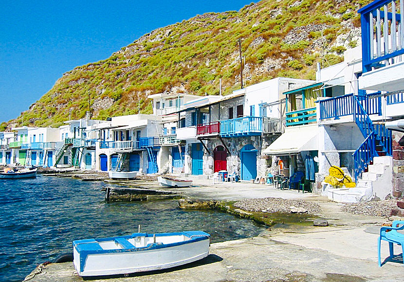 Don't miss the unique village of Klima when you visit the ancient theater, the catacombs and the statue of Venus De Milo on Milos.