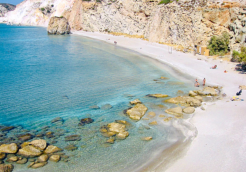 Don't miss Firiplaka beach when you visit Tsigrado beach on Milos.