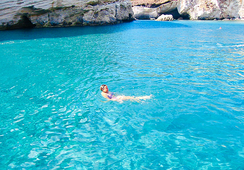 Swim at Kleftiko in MIlos.