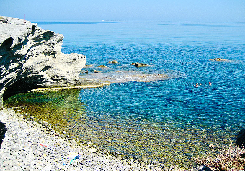The pebble beach at Papafragas on Milos.