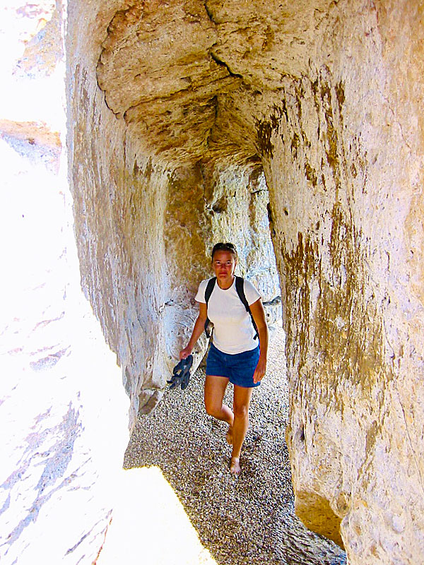 Caves at Paleochori beach on Milos in Greece.