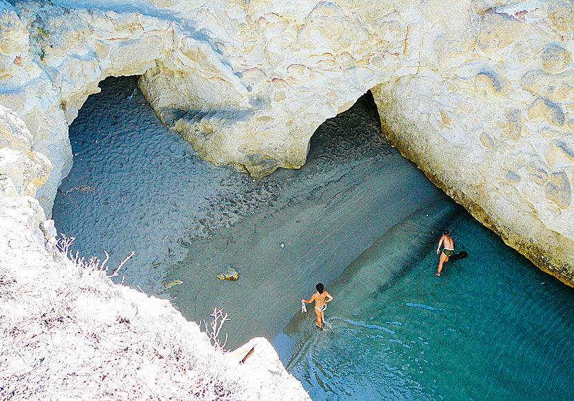 Swim in caves at Papafragas beach on Milos.