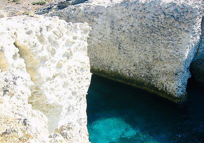The bathing rocks of Papafragas on Milos.