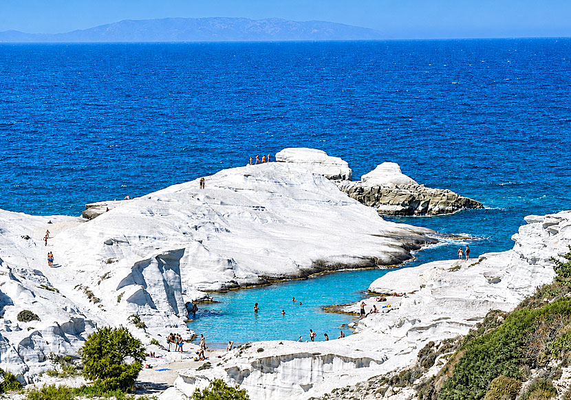 Sarakiniko beach and lagoon on Milos.