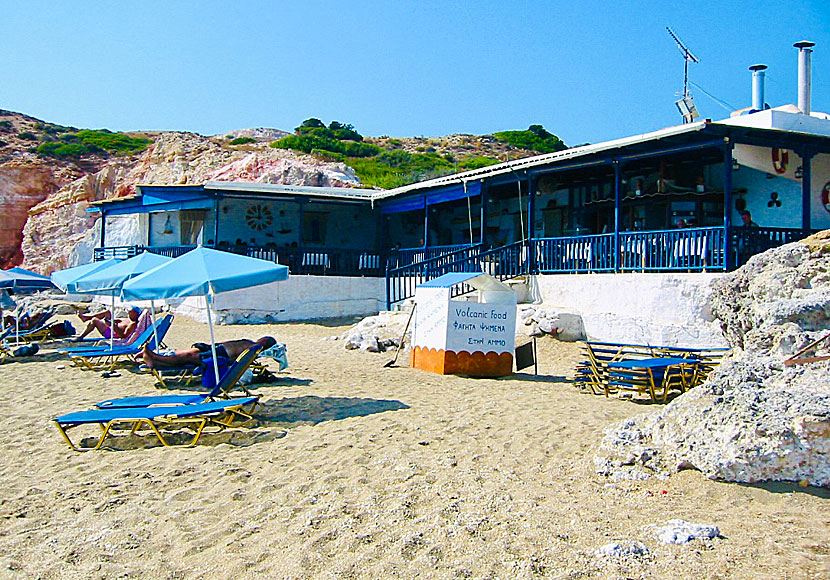 Sirocco Volcanic Restaurant on Paleochori beach.