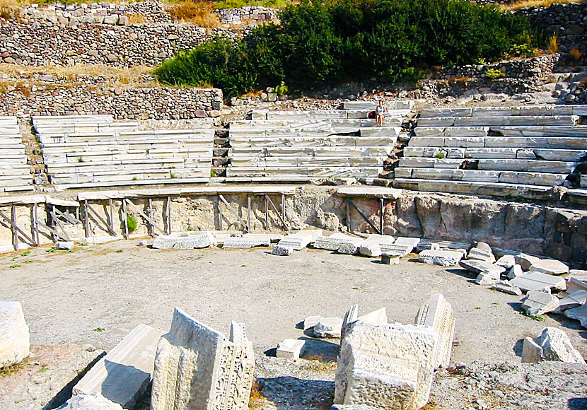 The ancient theater near Klima and Tripiti on the island of Milos in the Cyclades.