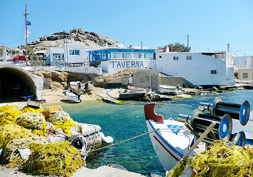 The fish tavern in Tarsanas near Agia Anna beach on Mykonos.