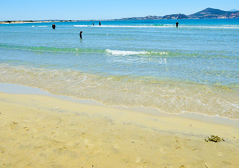 The shallow and child-friendly Saint George beach on Naxos in the Cyclades.