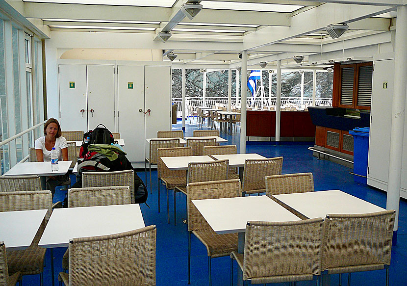 Blue Star Ferries between Santorini and Naxos, via Ios.