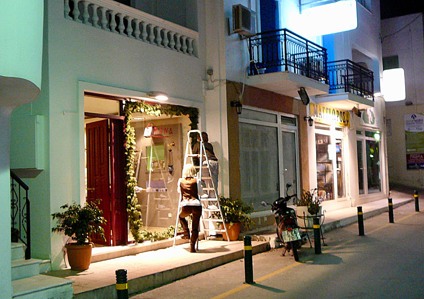 Christmas in Naxos town in Greece.