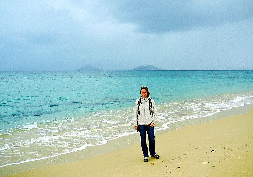 Plaka beach on Naxos during low season.