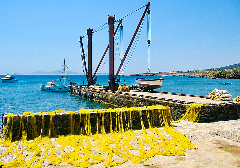 The port of Moutsouna in Naxos from where the emery was shipped out into the world.